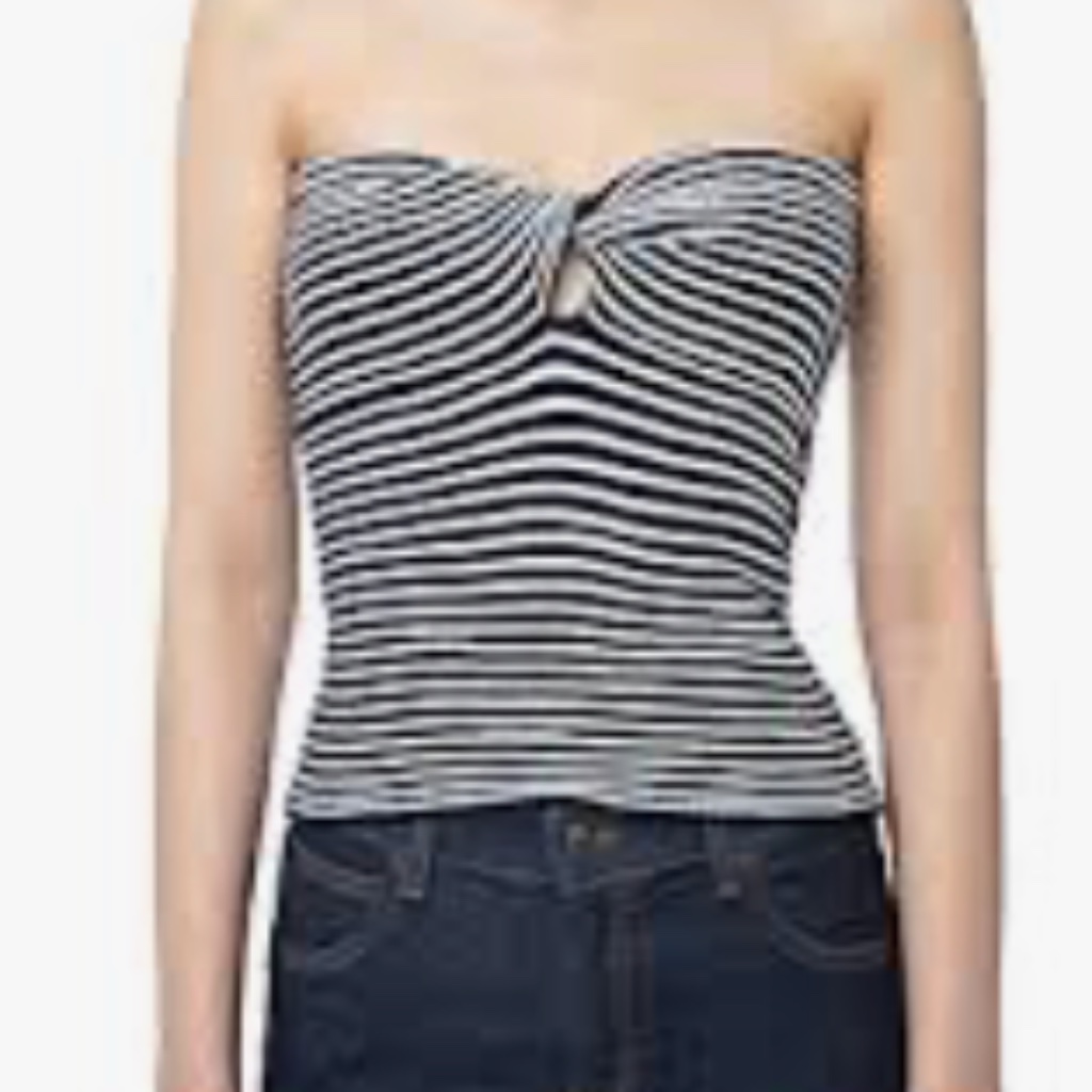 Zadig & Voltaire Womens Encre Twista Striped Wool-Blend Top